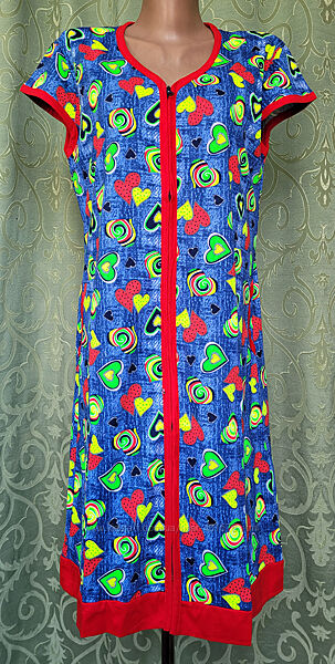 Халат женский на молнии с крылышками. Хлопок 52 р