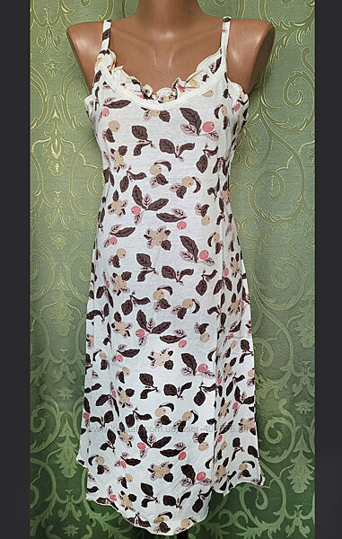 Женская ночная сорочка, трикотажная ночнушка на бретельках. Хлопок. 46-56 р