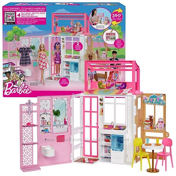 Портативний будиночок ДОМ Barbie 2-поверховий HCD47