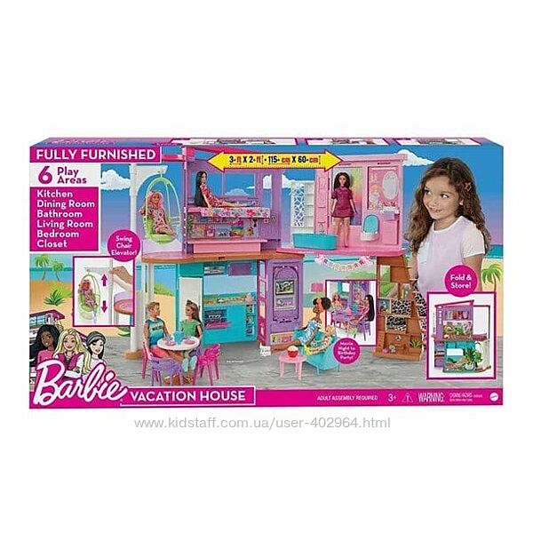 набір Барбі Barbie Malibu Vacation House Playset Ляльковий будиночок Барбі