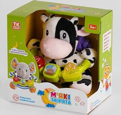 Мяка іграшка 19 см Слоник, Корівка Укр мова пісні, світло, звуки TK Group