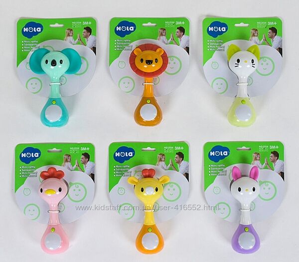 Брязкальце 14 см Hola мелодії, звуки, підсвічування, на листі