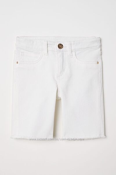 Шорты h&m для девочки 116, 122 см белые джинсовые