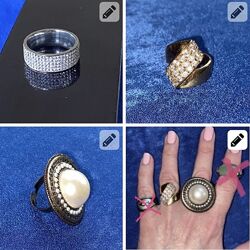 Кольца камни дорогая бижутерия 