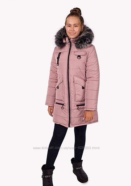 Зимние куртки-пальто для девочки р.140 2 единицы