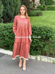 Льняна сукня нова колекція ЛІТО-2022, розміри 42-54, 3 кольори
