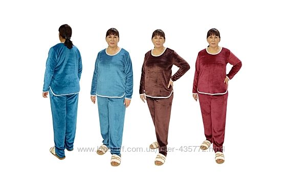 теплі однотонні піжамки  до 64 розміру 