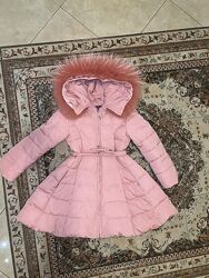 Зимове пальто на дівчинку з натуральним хутром