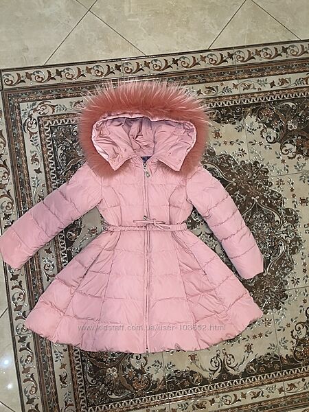 Зимове пальто на дівчинку з натуральним хутром