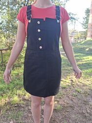 Джинсовый чёрный сарафан р.44-46