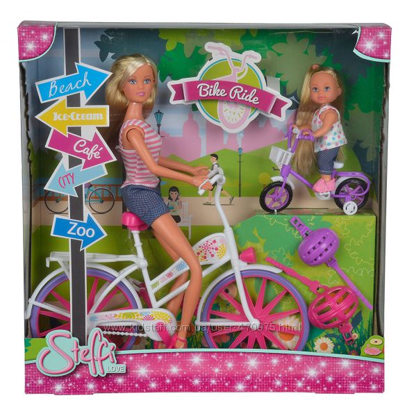 Кукольный набор Штеффи и Эви Прогулка на велосипедах Simba 5733045
