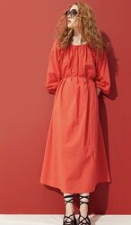 Яркое красное летнее платье H&M большой размер