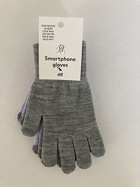 Перчатки рукавички теплые для смартфона рост 152-170