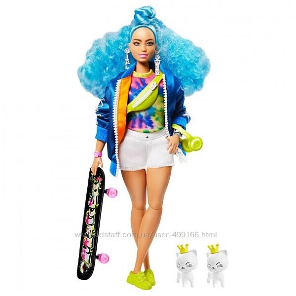 Barbie Extra Doll 4 Барби Экстра Модная со скейтбордом Модница