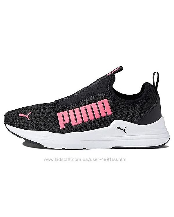  Кроссовки оригинал PUMA Wired Run Rapid Slip-On Black/Sunset Pink