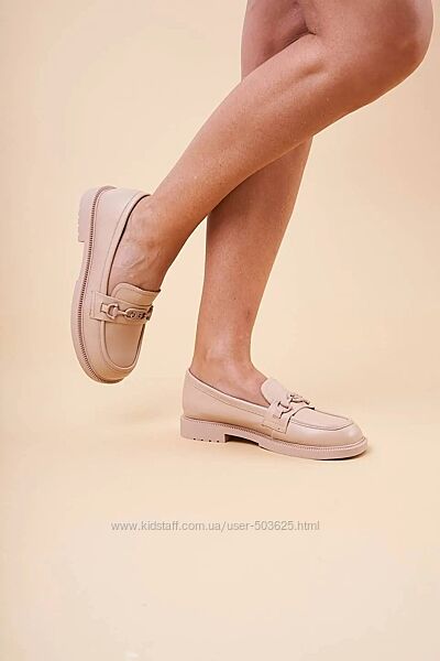 Жіночі шкіряні бежеві туфлі, натуральна шкіра, турція, anna lucci