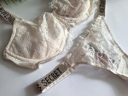 Мереживні стрінги з камінчиками victoria&acutes secret вікторія сікрет