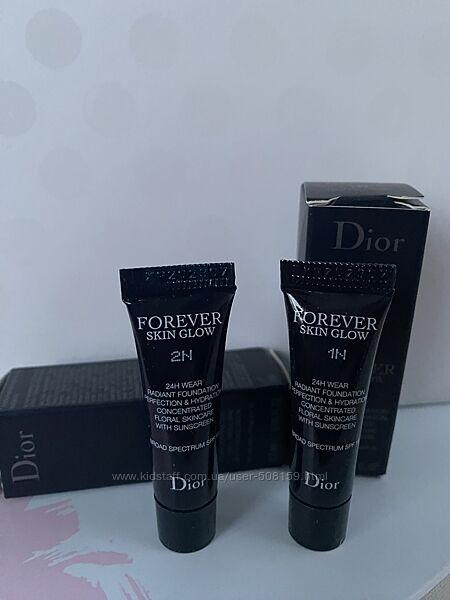 Dior forever skin glow foundation тональна основа 2,7ml, 1n, 2n. ціна за од