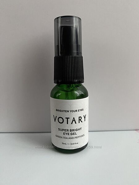 Освітлюючий та розгладжуючий гель для очей з пептидами та зеленим чаєм vota