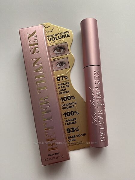 Туш too faced better than sex mascara повнорозмір 8мл