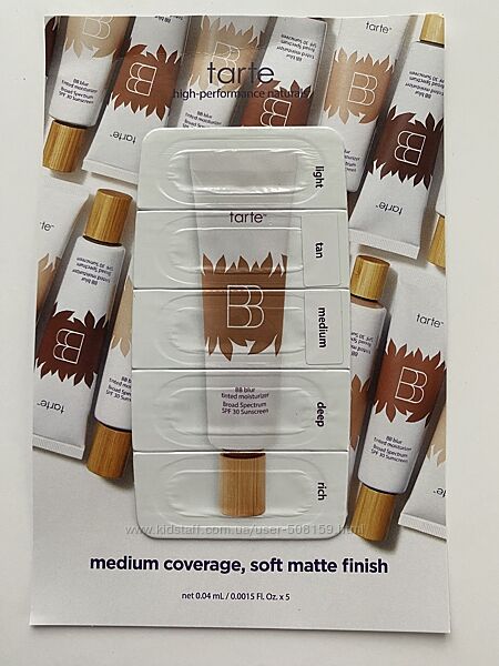Tarte bb blur тонований, зволожуючий, сонцезахисний крем спф 30 пробники