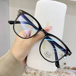 Имиджевые очки нулевки в чёрной оправе