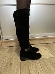 Чоботи зимові ботфорти замша