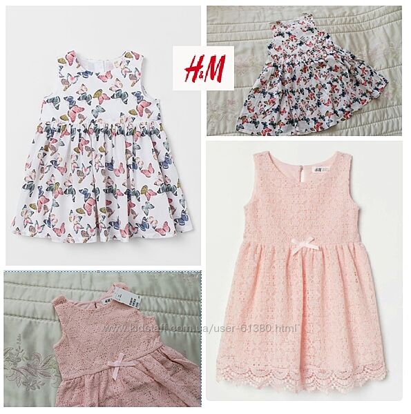 Нарядные летние платья H&M, разм. 80 и 98/104. Новые