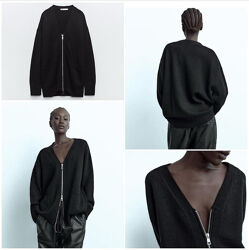 Кардиган жіночий Zara, колір чорний вовна шерсть нова колекція 