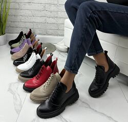 Жіночі ботинки натуральна шкіра замша 36-41 черевики туфлі броги демі