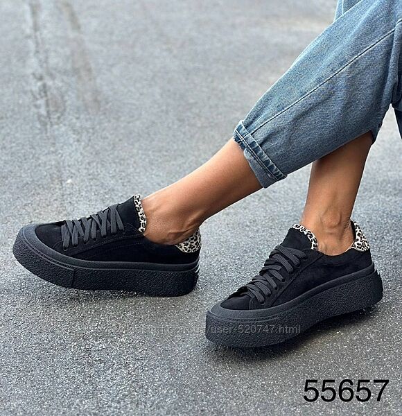 Жіночі кеди леопардовий принт натуральна замша 36-41