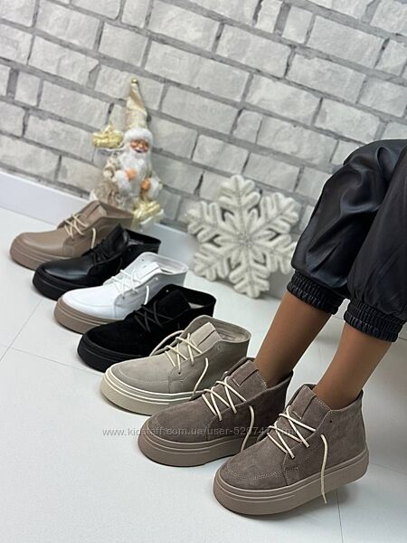 Жіночі черевики ботинки натуральна шкіра замша 36-41 кеди зимові