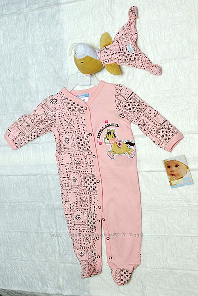 Набор- человечек с игрушкой. Хлопок. 3, 6, 9, 12мес. Новые. С плечиками.