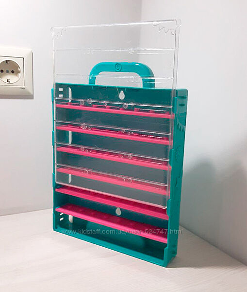 Кейс коллекционера SHOPKINS шопкинс на 60 фигурок. Розовый и бирюзовый.