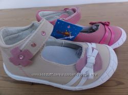 Туфельки для девочки ТМ Солнце, белые, бежевые, розовые и коралловые 