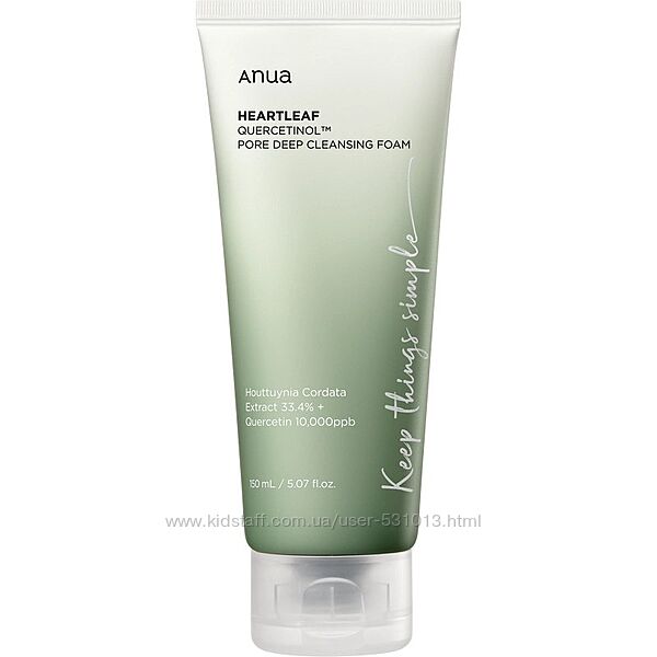 Пінка для глибокого очищення Anua Heartleaf Quercetinol Pore Deep Cleansing
