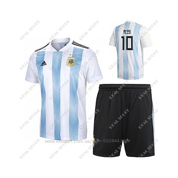 Детская футбольная форма Сборной Аргентины ЧМ 2018, Месси 10. Основная