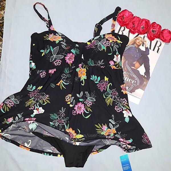 купальник сдельный черный с утяжкой большого размера 60 / 26 платье новый