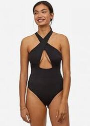 купальник сдельный черный с утяжкой размер 46-48 / 18 секси 