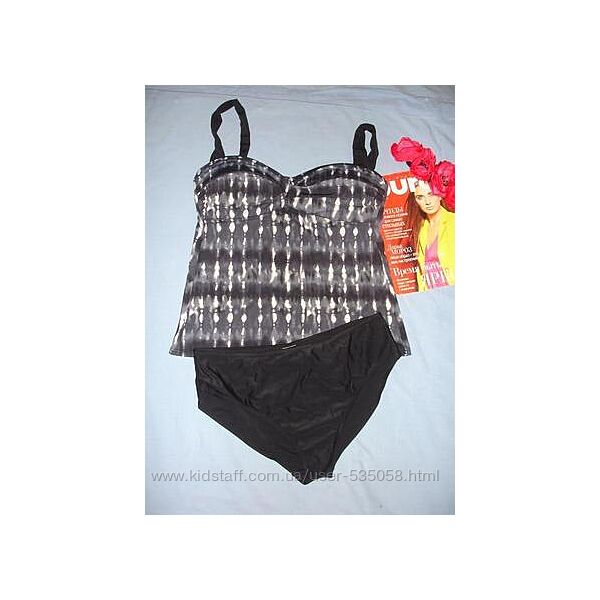 верх от купальника раздельного танкини бюст чашка с d черный размер 52