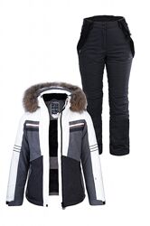 Яркий женский лыжный костюм FREEVER 21621 черный белый