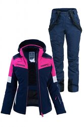 Женский лыжный костюм FREEVER 21619-542 синий фиолетовый бежевый