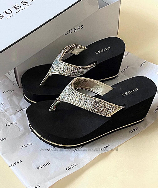 Шльопанці Guess на платформі оригінал 