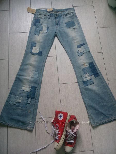 Новые джинсы клеш Ralph Lauren, patchwork 