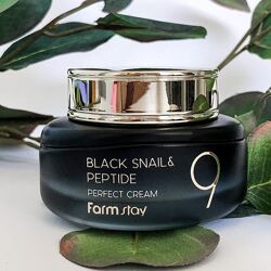 Омолаживающий крем  - FarmStay Black Snail & Peptide 9 Perfect Cream