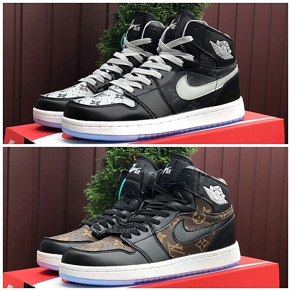 Подростковые высокие кроссовки Nike Air Jordan 1 Louis Vuitton р. 36-40 н