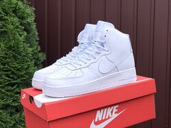 Стильні білі високі підліткові кросівки nike air force р. 36-41 с