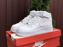   Білі демісезонні високі чоловічі кросівки nike air force с
