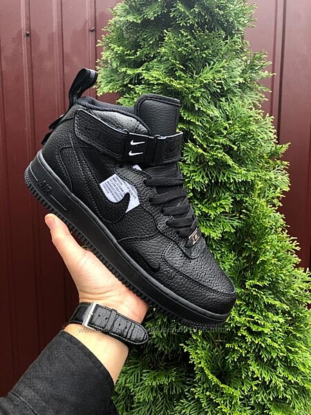 Підліткові високі кросівки Nike Air Force чорні с
