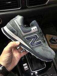 Жіночі замшеві кросівки New Balance 574 сірі